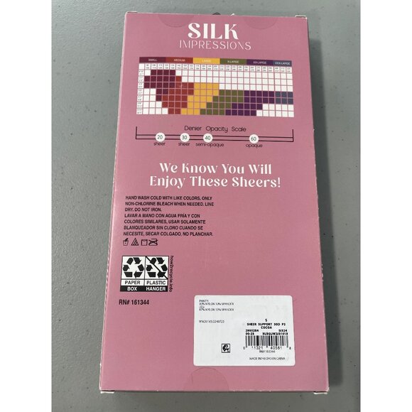 Silk Impressions Pantyhose Size Small Medium Support Sheer 2 Pairs 30 Denier NEW - Picture 3 of 6